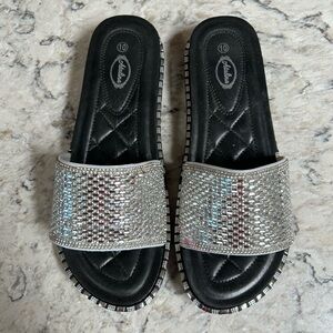 Atalina Open Toe Sandals Bling Black Size US 10 Model DF9125